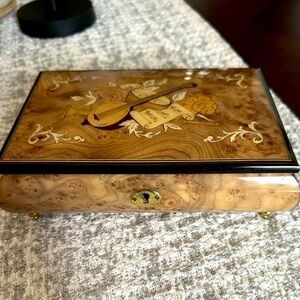 Vintage 1950’s? Sorrento Musical Jewelry Box Italy Mandolin Lacquer Inla…